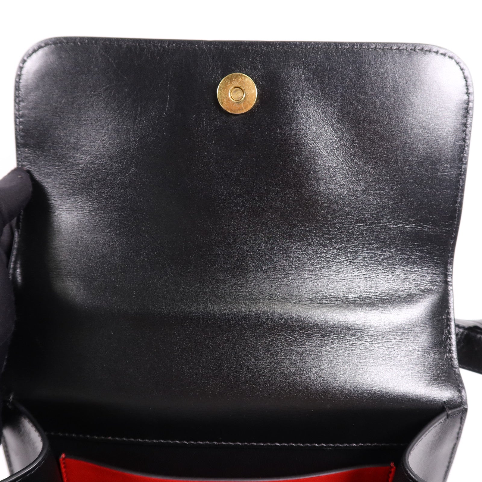 Valentino 【激減優惠】牛皮皮革Shoulder Bag銀扣肩背袋