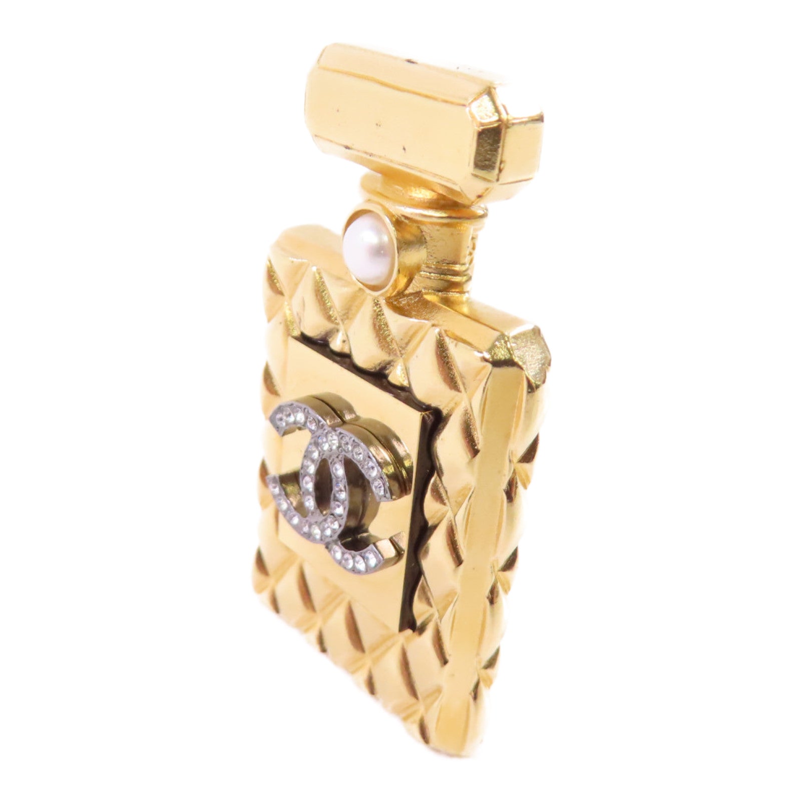 CHANEL 金屬/仿珍珠Coco Chanel Brooch金扣胸針金色