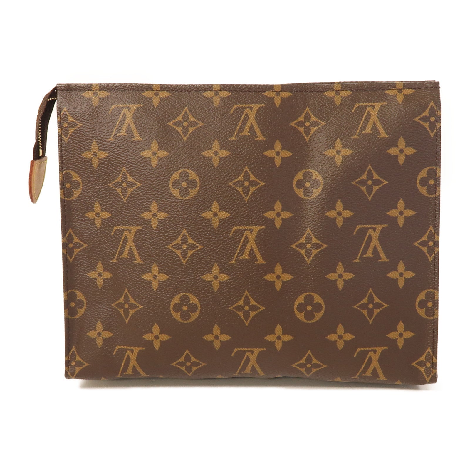 LOUIS VUITTON Monogram Pouch金扣手拿包啡色