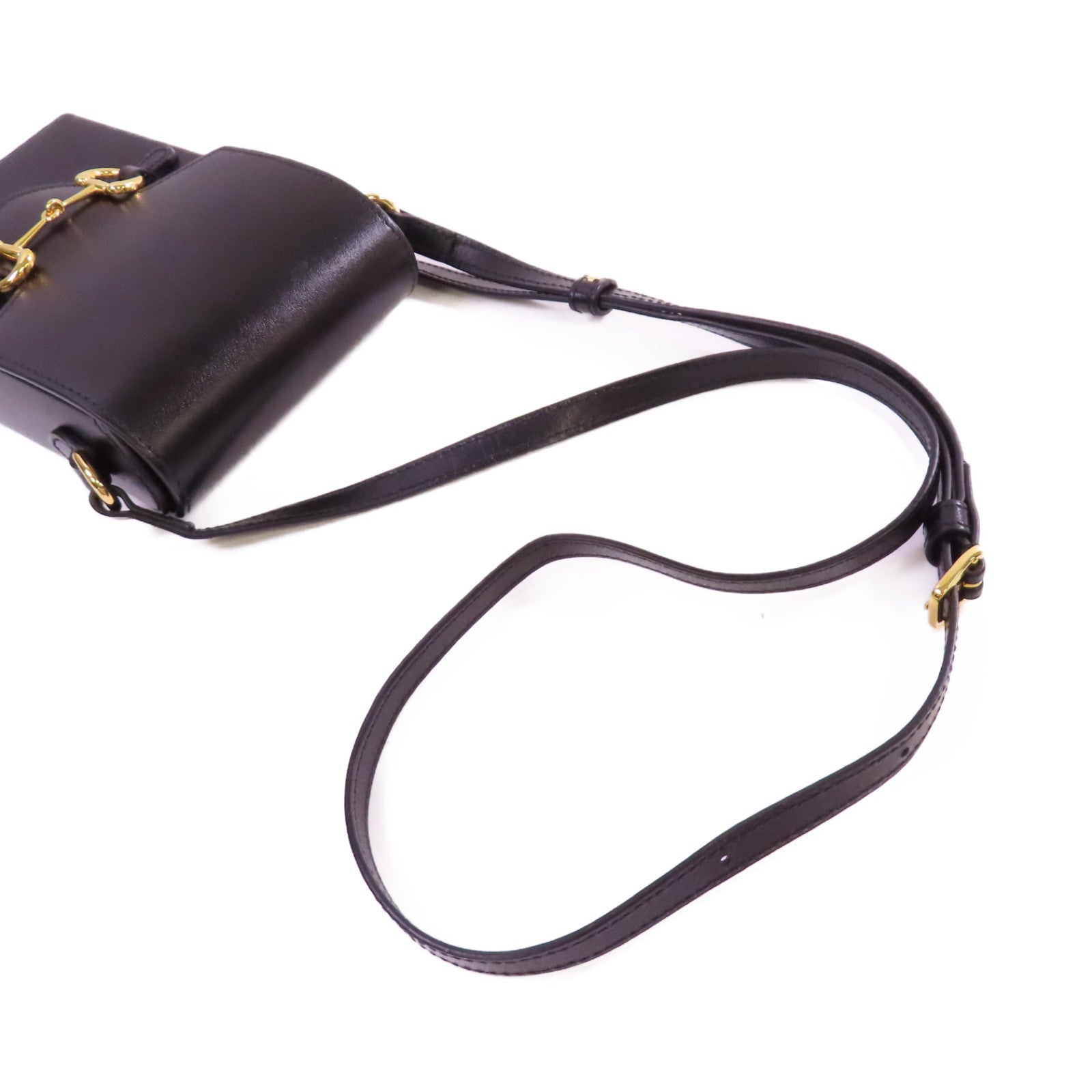 GUCCI 【激減優惠】牛皮皮革Horsebit 1955 Mini Shoulder Bag金扣肩背袋黑色