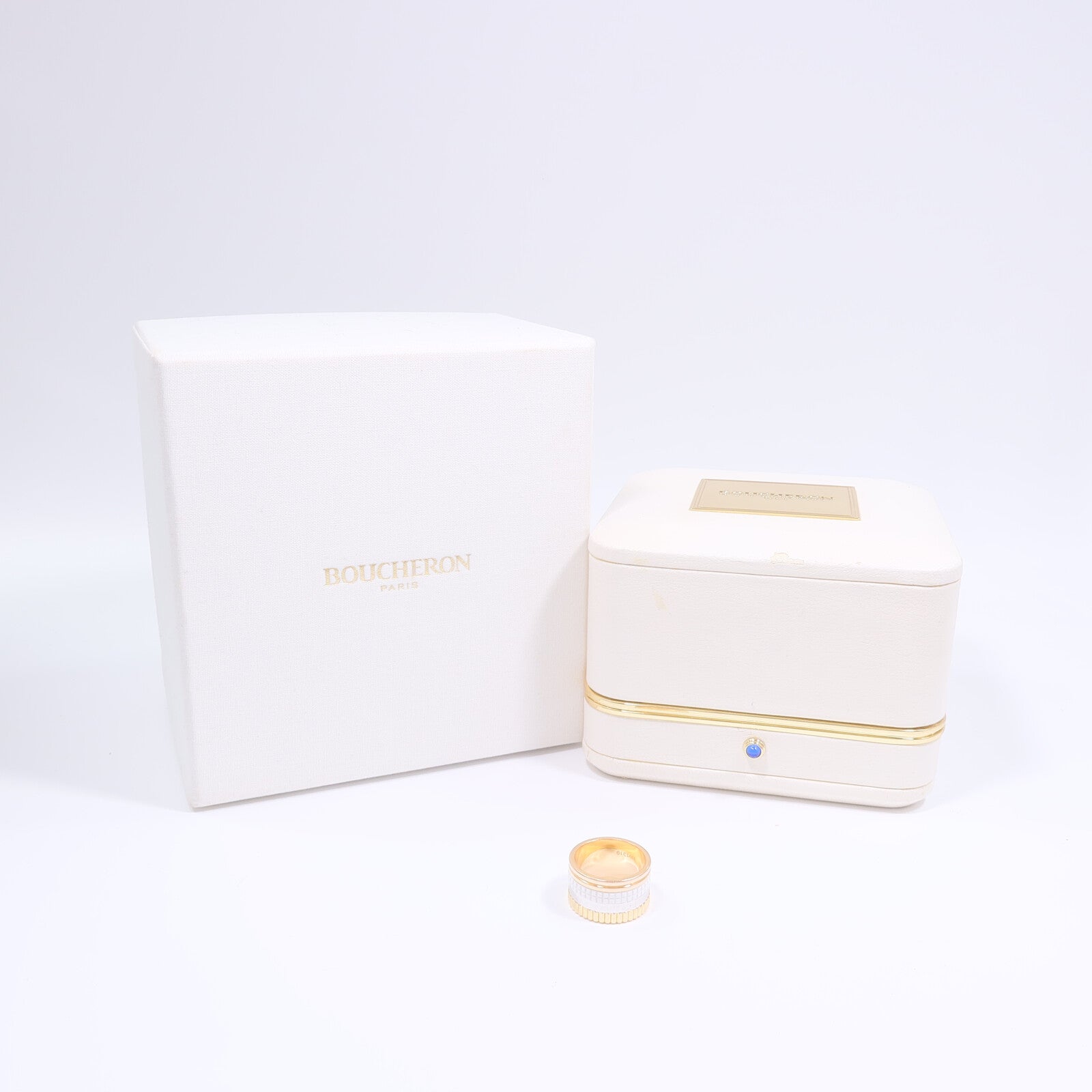 Boucheron 18K玫瑰金/黃金/白金Quatre White Edition陶瓷戒指