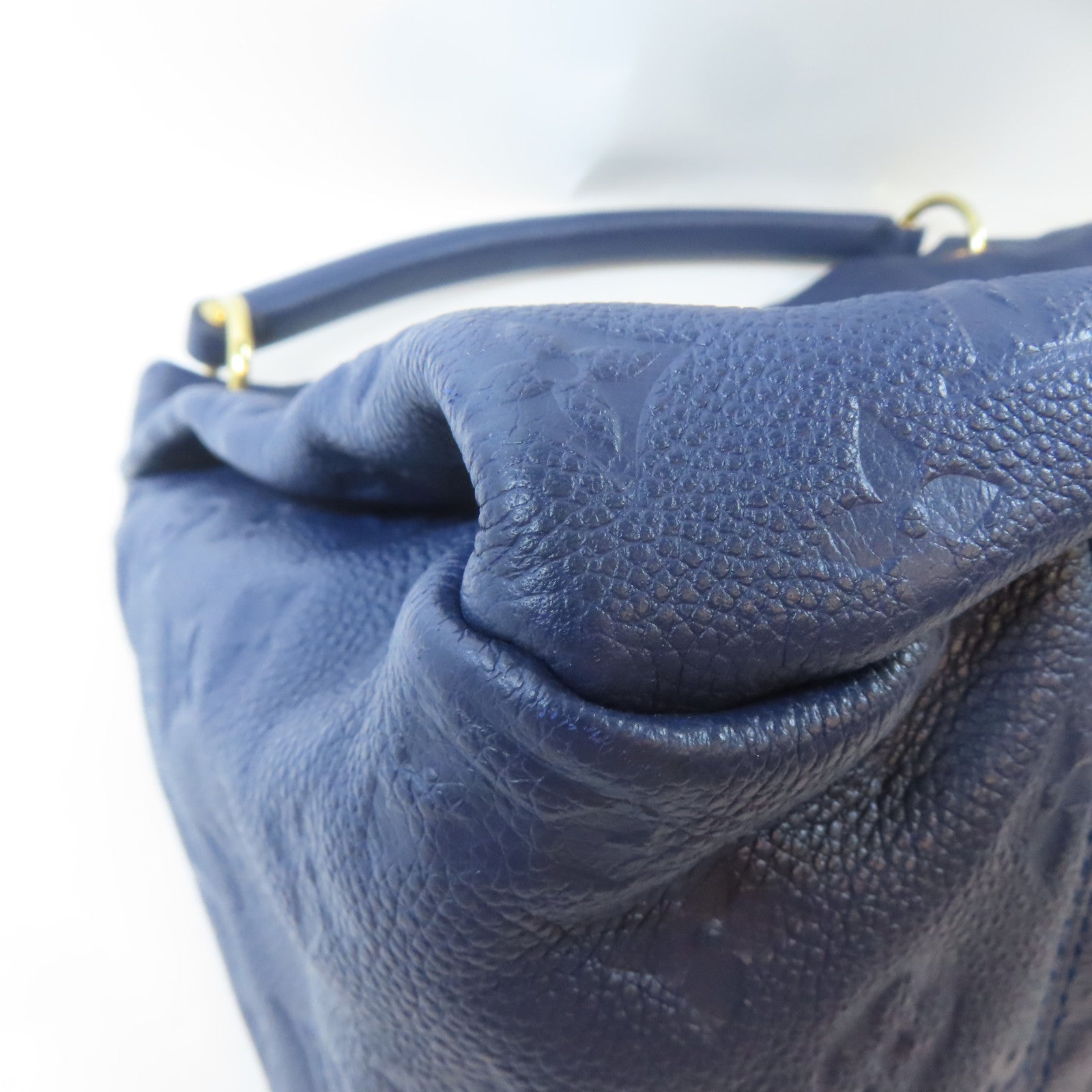 LOUIS VUITTON Monogram Empreinte Artsy MM金扣肩背袋藍色