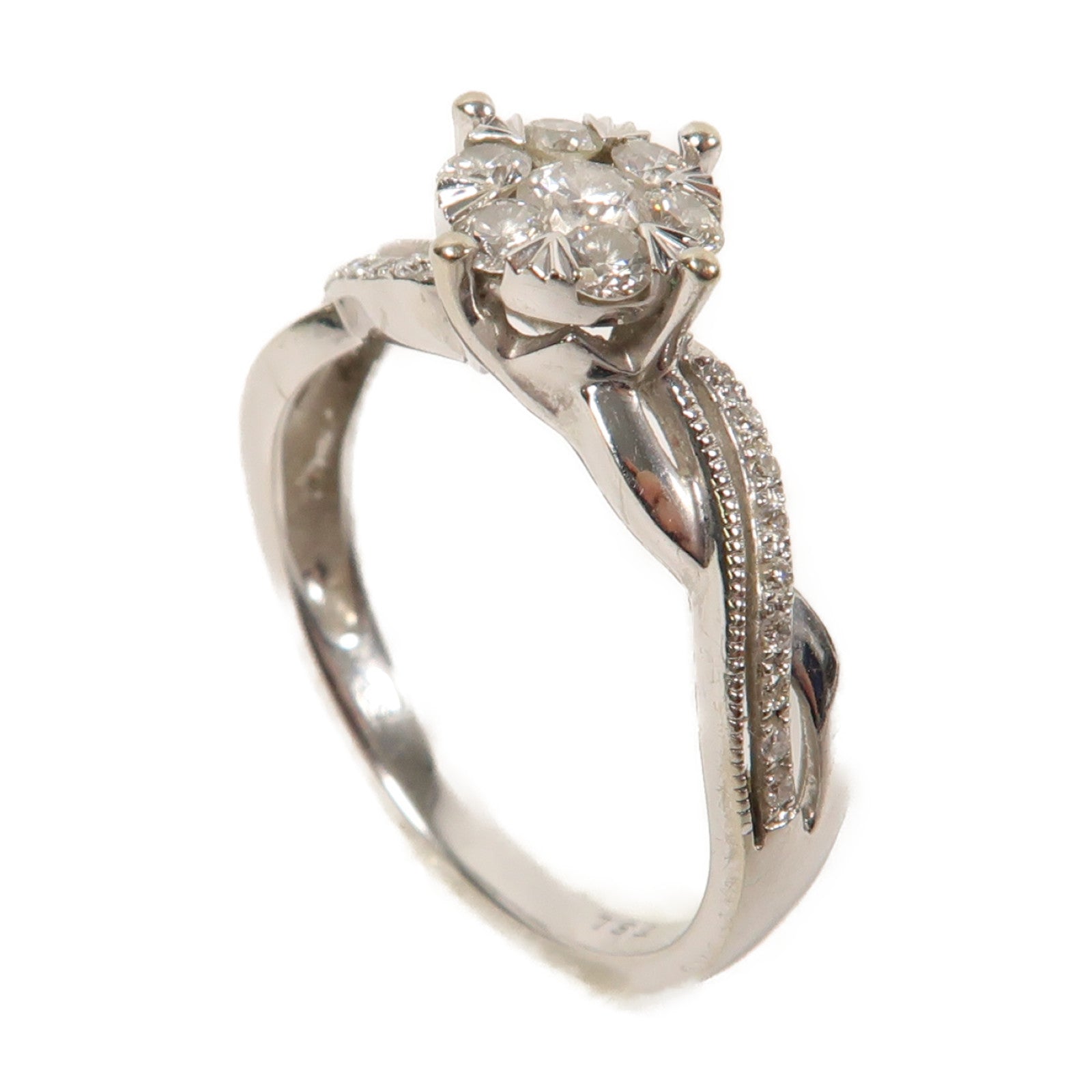 JEWELRY 【激減優惠】18K白金Diamond Ring鑽石戒指US#5.75