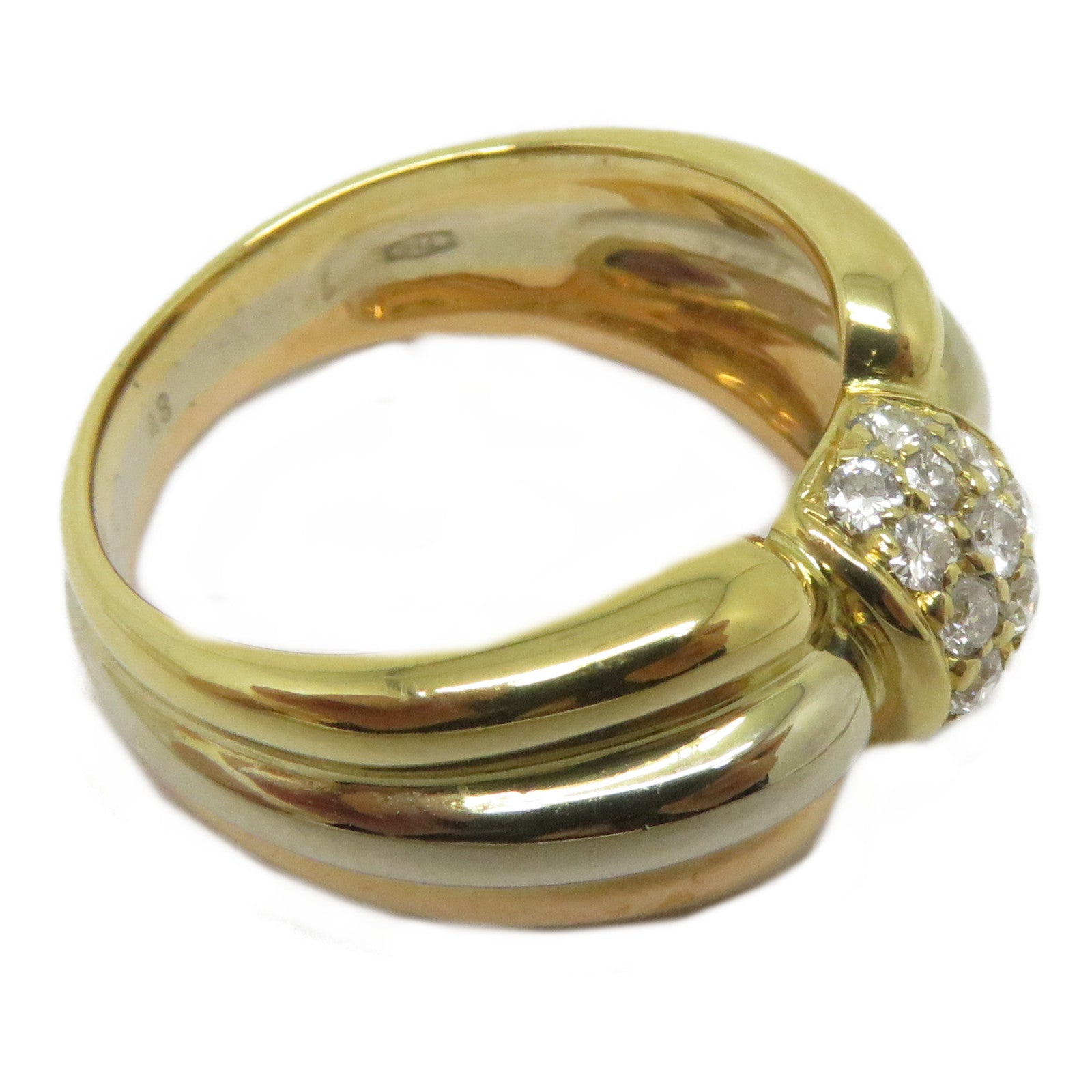 CARTIER 18K黃金/白金/玫瑰金Tri Color Ring戒指Cartier#48/US#4.75