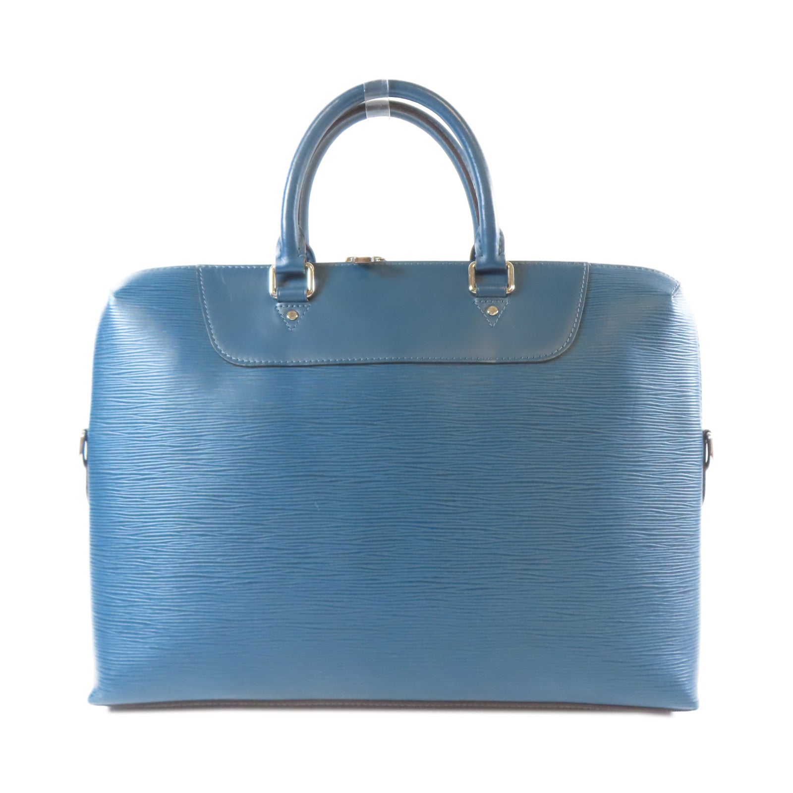 LOUIS VUITTON 【激減優惠】Epi Porte Documents Jour銀扣手挽肩背兩用袋藍色