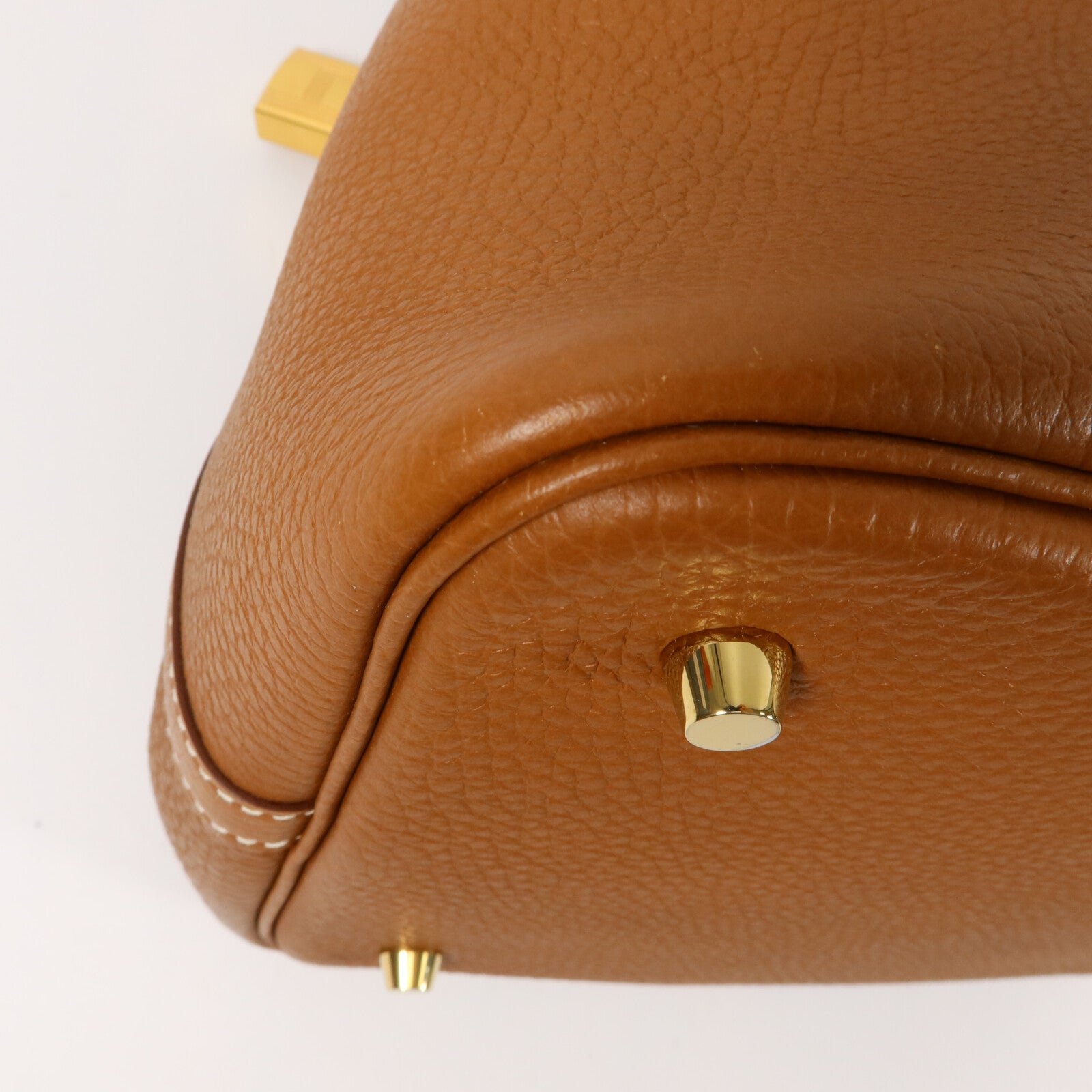 HERMES Clemence皮革Picotin MM手挽袋Gold