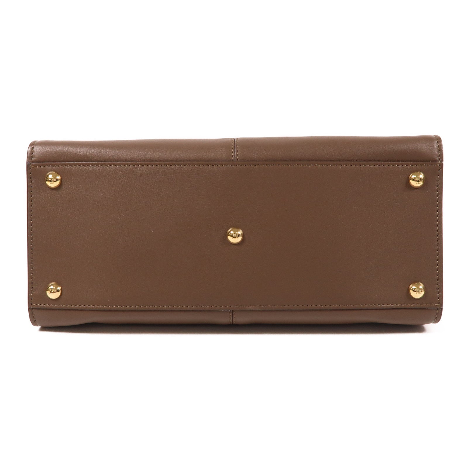 FENDI 牛皮皮革2 Way Shoulder金扣手挽肩背兩用袋啡色
