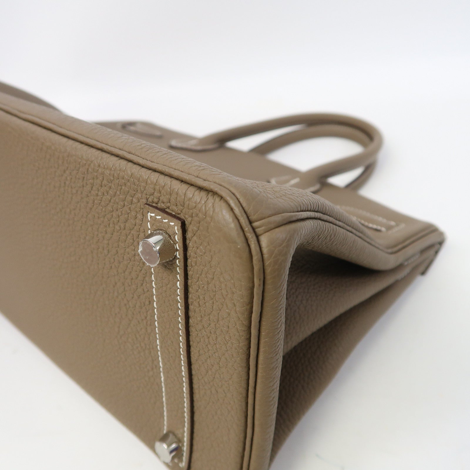 HERMES Togo皮革Birkin 30銀扣手挽袋Etoupe/大象灰色