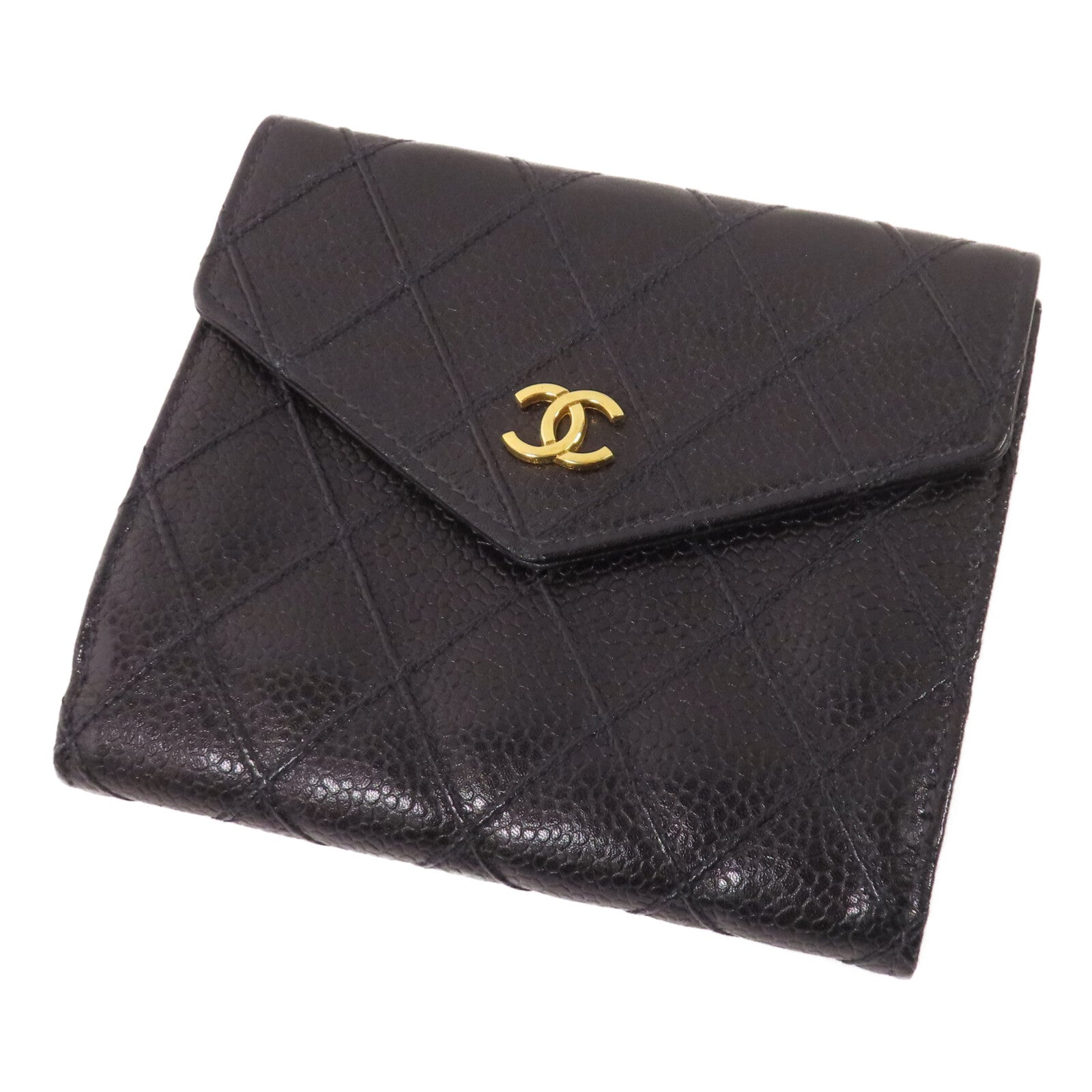 CHANEL 牛皮皮革Wallet金扣錢包