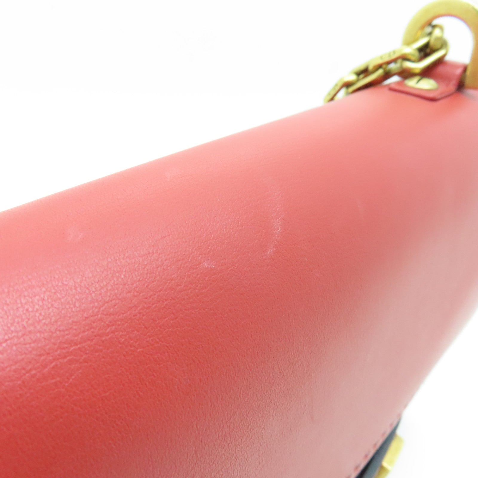 Dior cowhide leather Chain Shoulder Bag gold buckle chain shoulder bag red