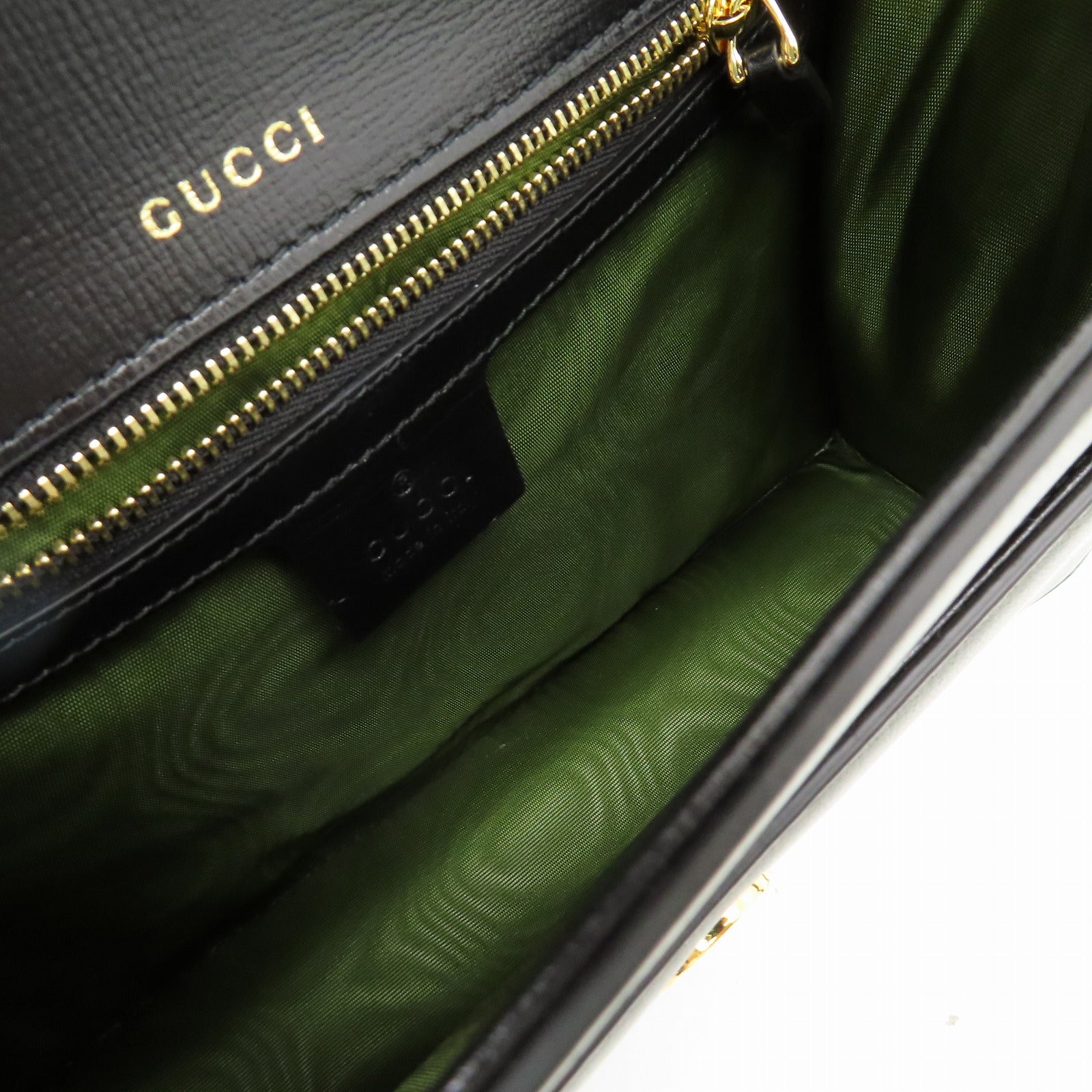 GUCCI 【清倉大減價】牛皮皮革Shoulder Bag金扣肩背袋黑色