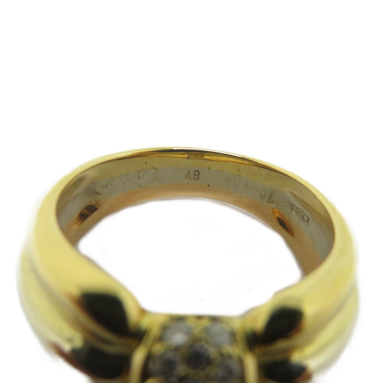 CARTIER 18K黃金/白金/玫瑰金Tri Color Ring戒指Cartier#48/US#4.75