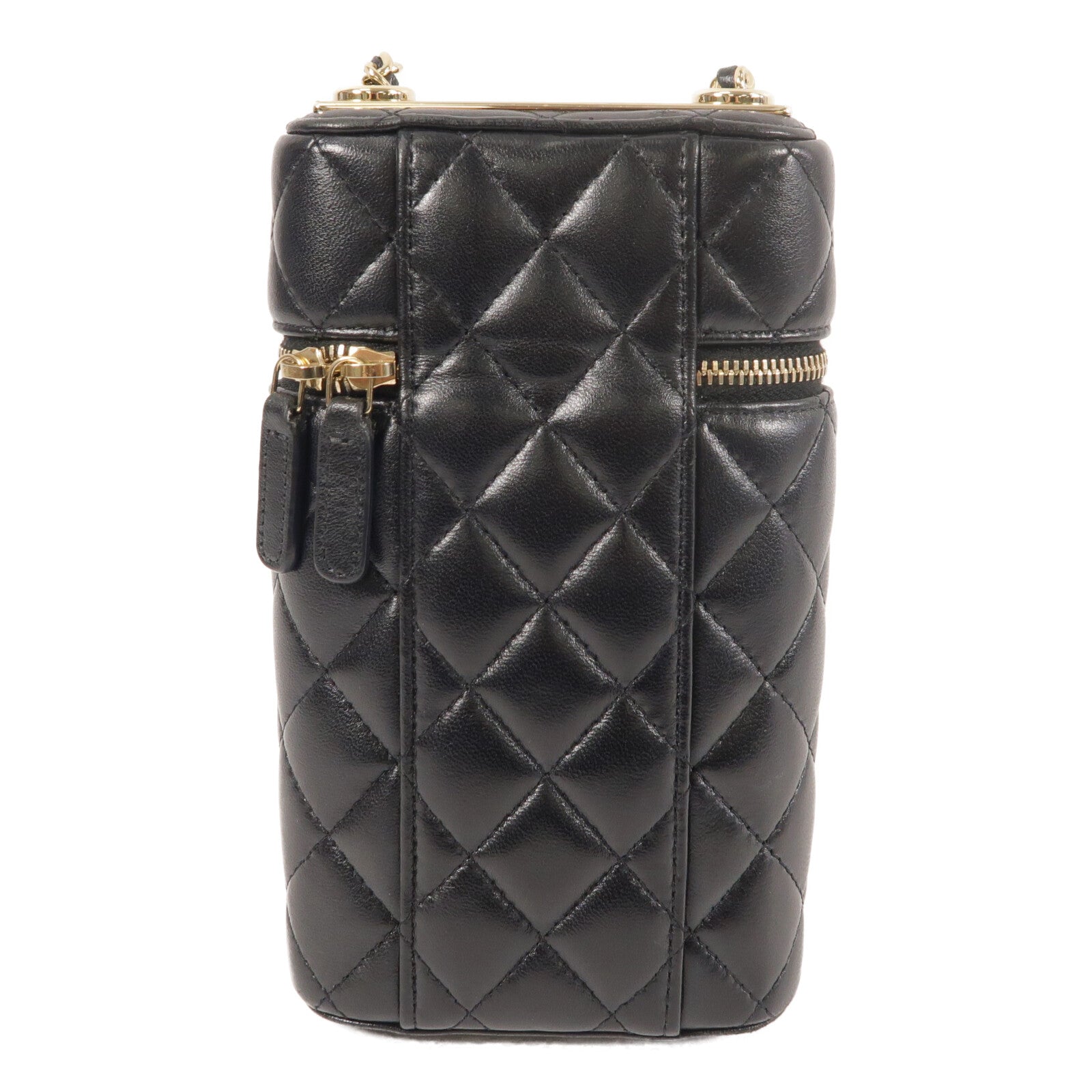CHANEL 羊皮皮革Phone Case金扣鏈帶肩背袋