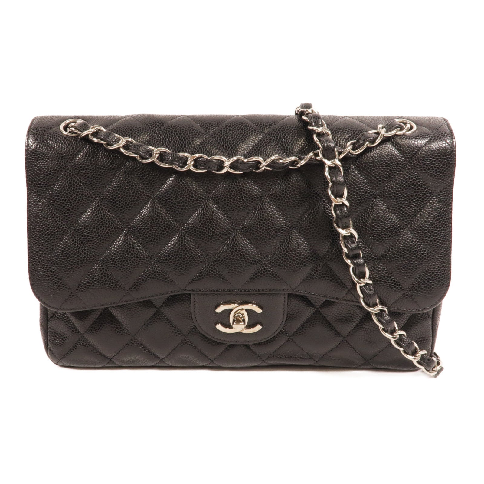 CHANEL 牛皮皮革Large Classic鏈帶肩背袋