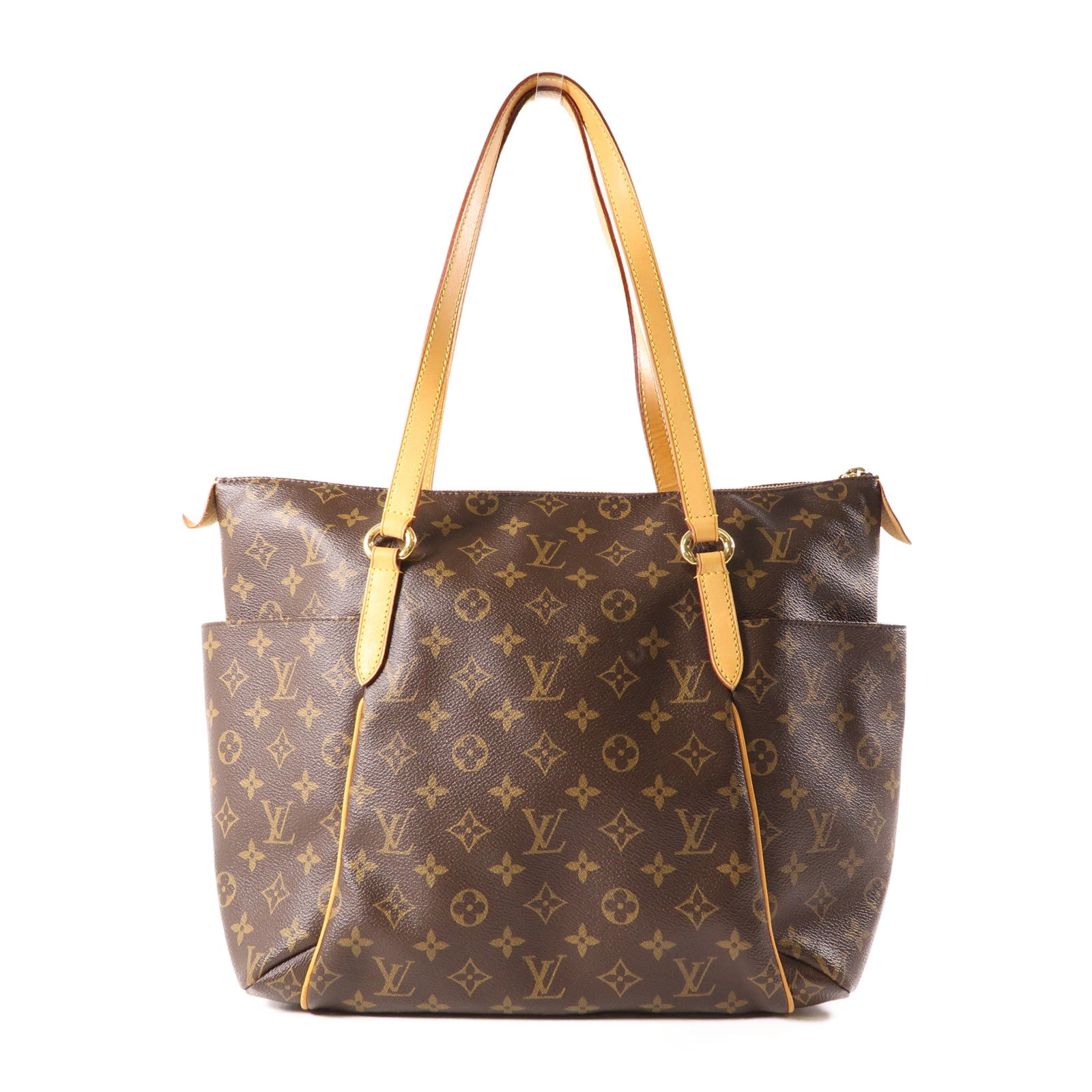LOUIS VUITTON Monogram Totally MM金扣肩背袋/手挽袋棕色