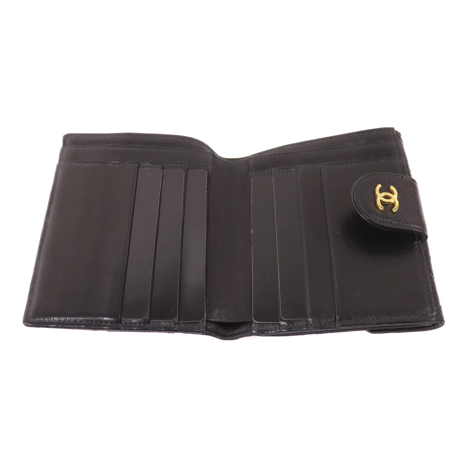CHANEL 牛皮皮革Wallet金扣錢包