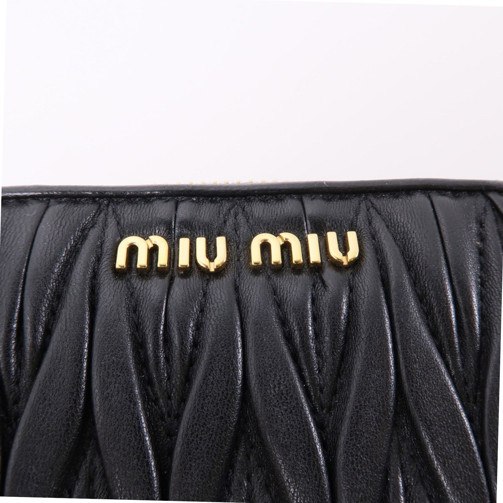 Miu Miu 羊皮皮革Wallet金扣錢包黑色
