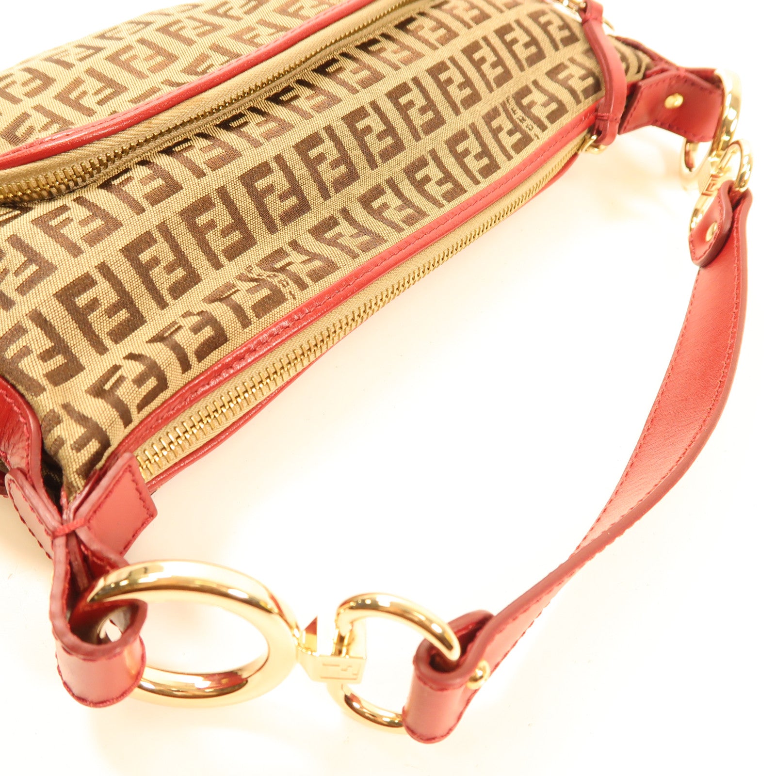 FENDI 帆布Shoulder Bag/Handbag金扣肩背袋/手挽袋