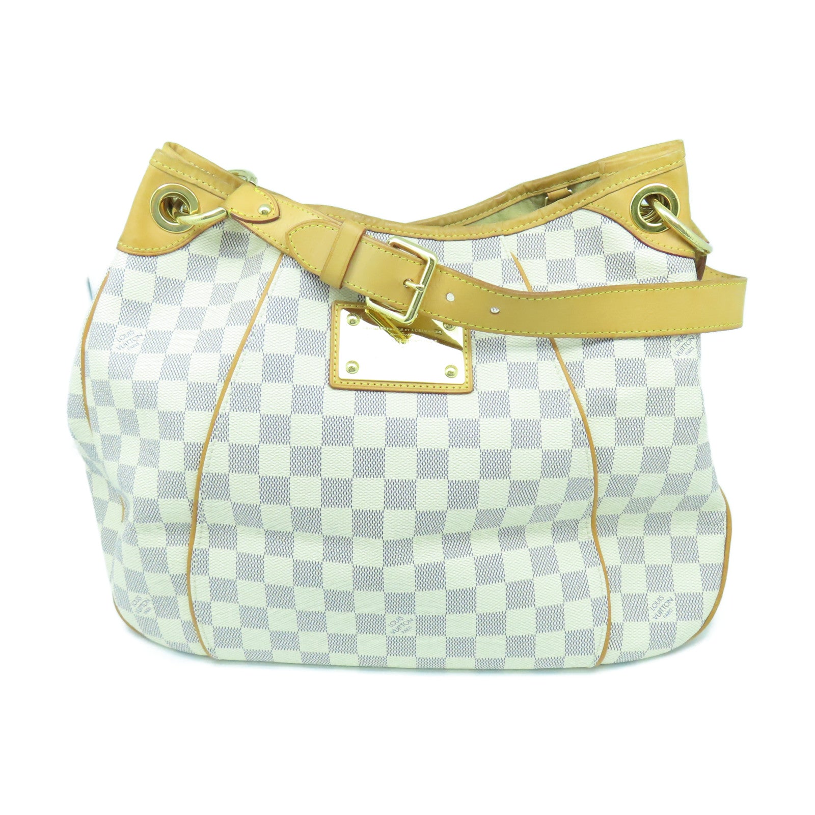 LOUIS VUITTON 【激減優惠】Damier Azur Galliera PM金扣肩背袋白色