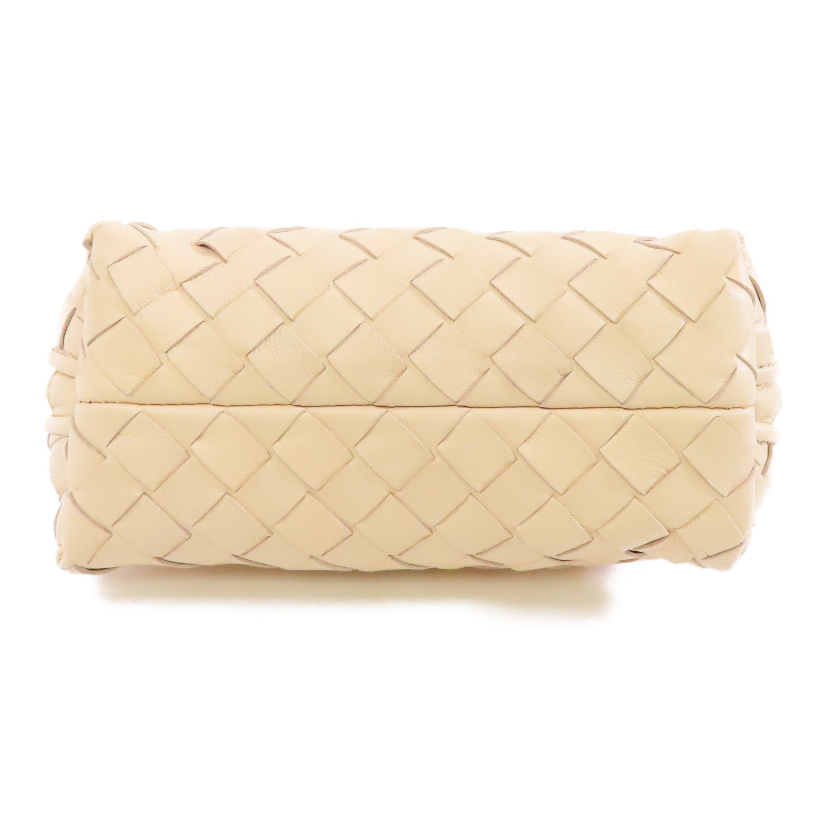 BOTTEGA VENETA 織紋皮革Clutch Bag金扣手拿包米色