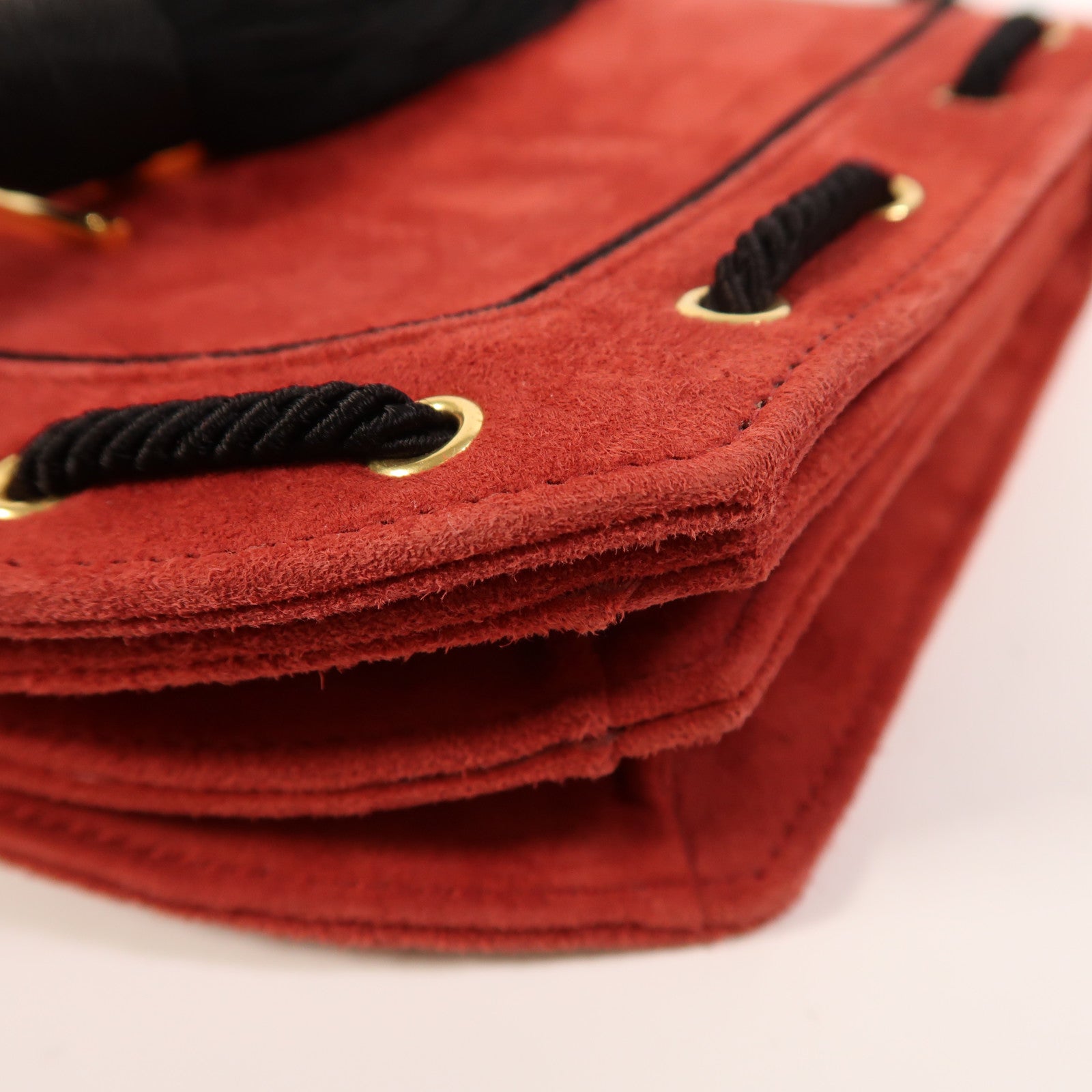 SAINT LAURENT 麂皮皮革Shoulder Bag金扣肩背袋