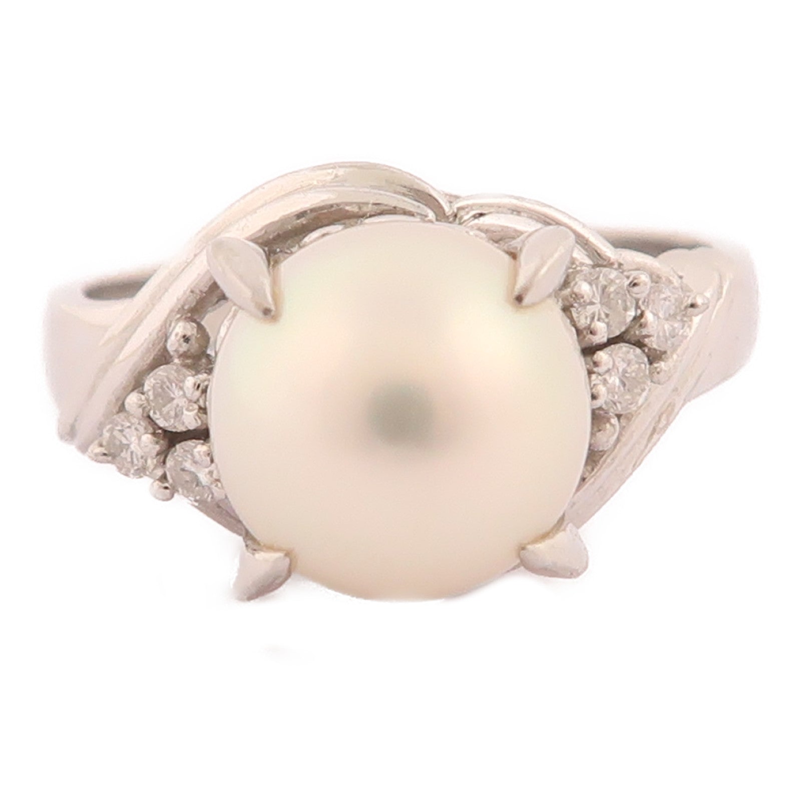 JEWELRY 【激減優惠】PT900鉑金Pearl Ring珍珠戒指US#5.25