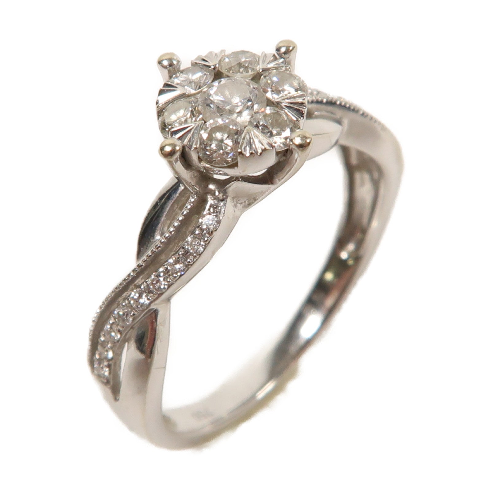 JEWELRY 【激減優惠】18K白金Diamond Ring鑽石戒指US#5.75