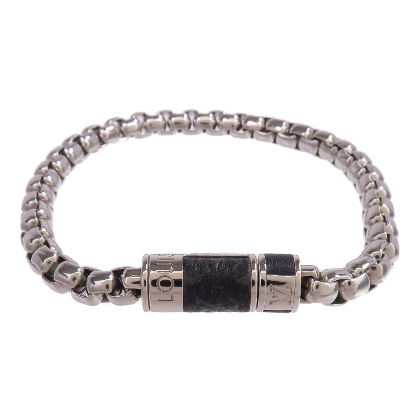 LOUIS VUITTON Monogram Eclipse/金屬Monogram Chain Bracelet