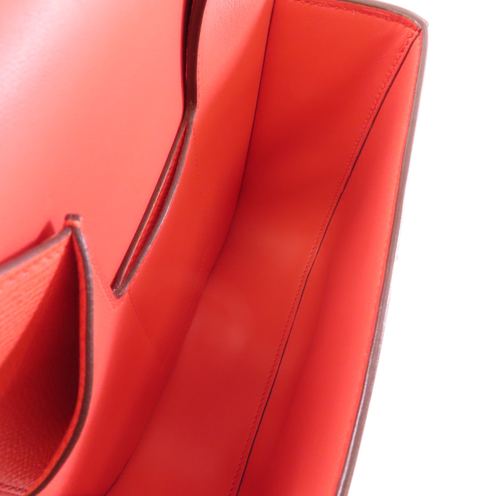 HERMES Epsom皮革Della銀扣肩背袋Rose Jaipur紅色