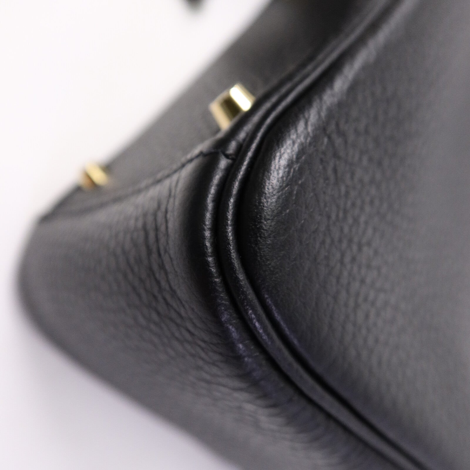 HERMES Clemence皮革Mini Lindy手挽肩背兩用袋Noir
