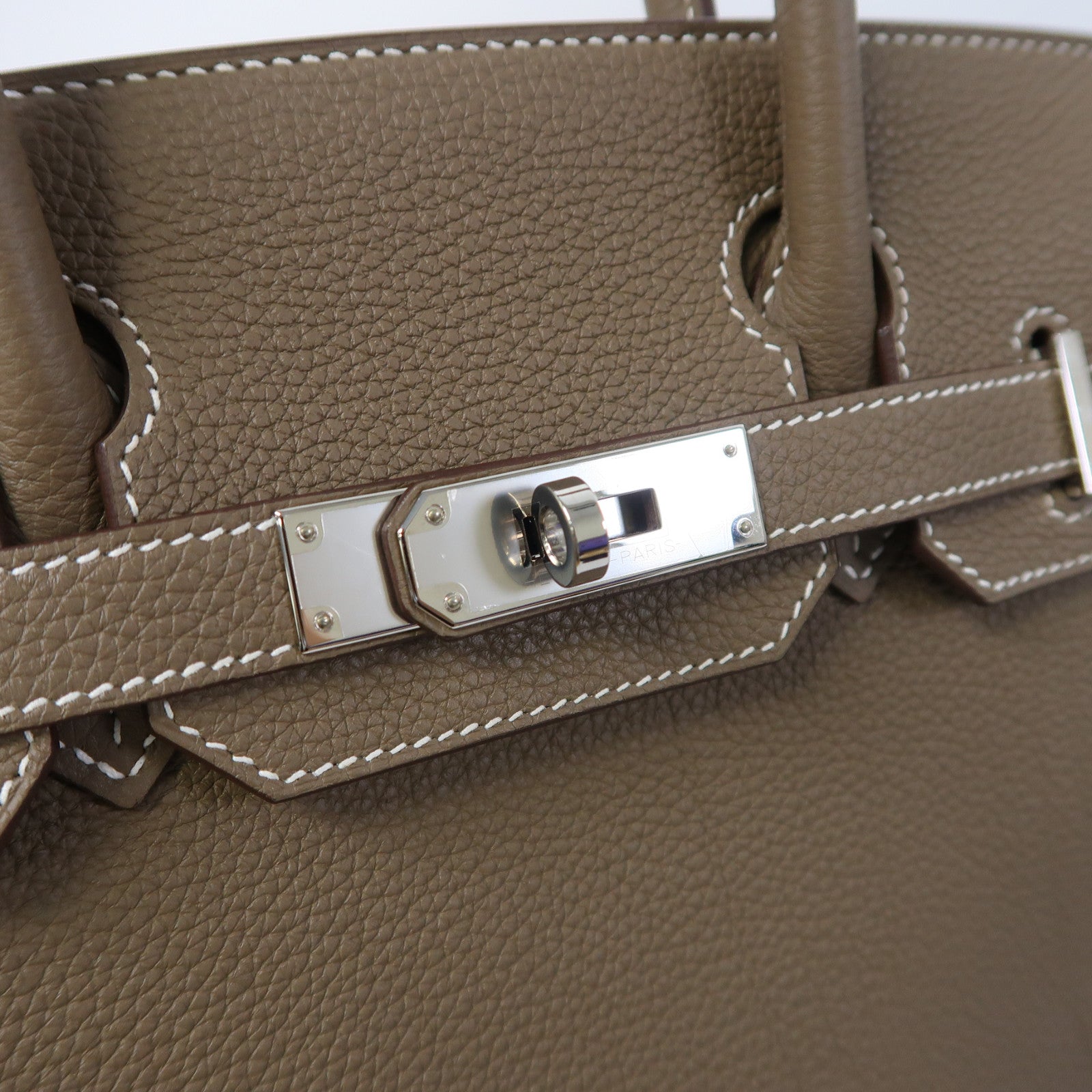 HERMES Togo皮革Birkin 30銀扣手挽袋Etoupe/大象灰色