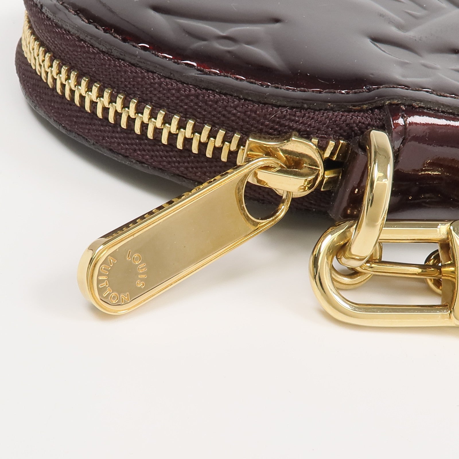 LOUIS VUITTON Monogram Vernis Porte Monnaie Coeur錢包Amarante