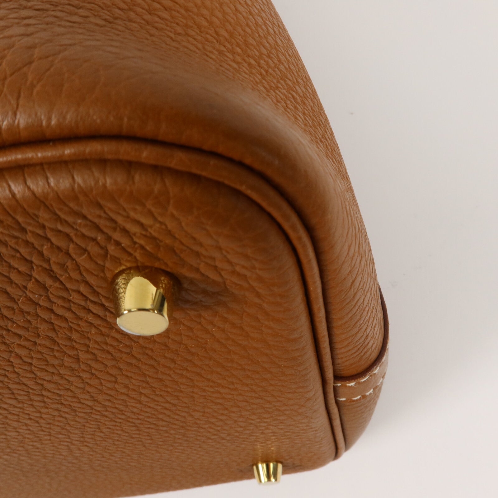 HERMES Clemence皮革Picotin MM手挽袋Gold
