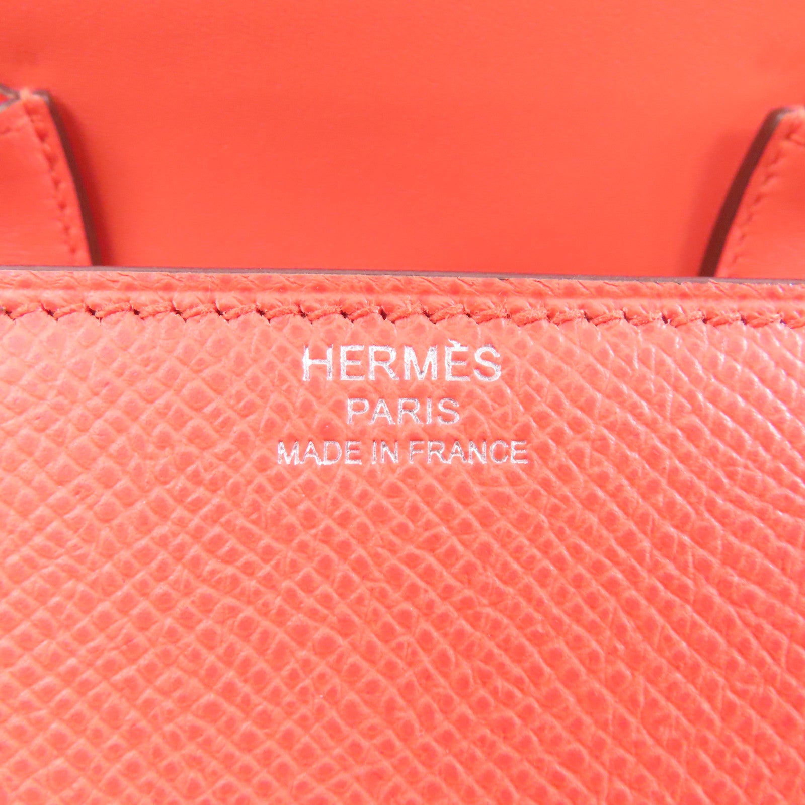 HERMES Epsom皮革Della銀扣肩背袋Rose Jaipur紅色