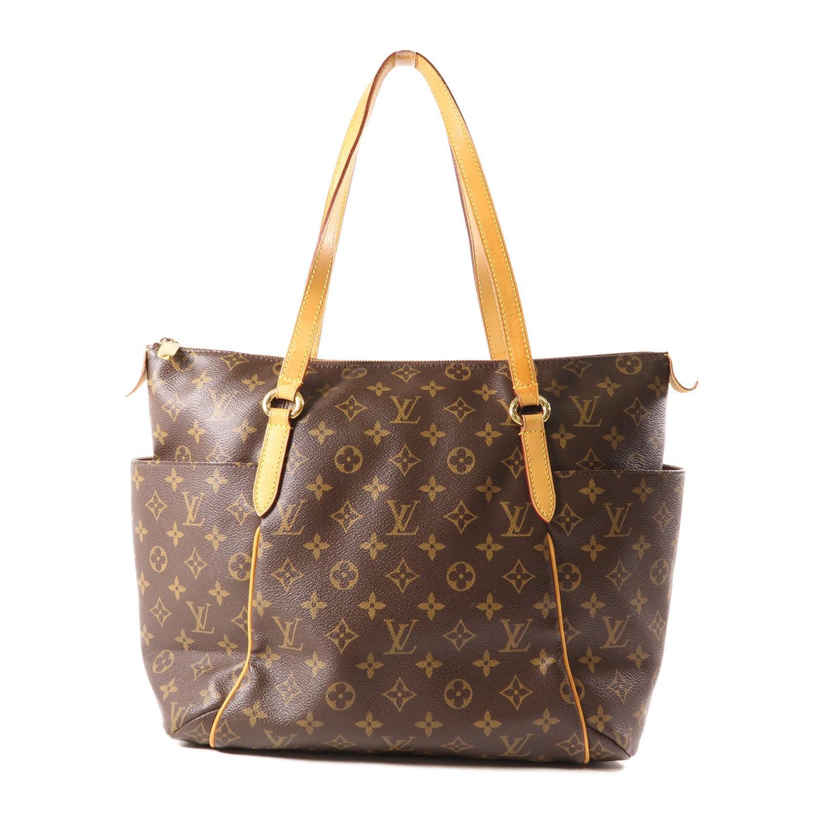 LOUIS VUITTON Monogram Totally MM金扣肩背袋/手挽袋棕色