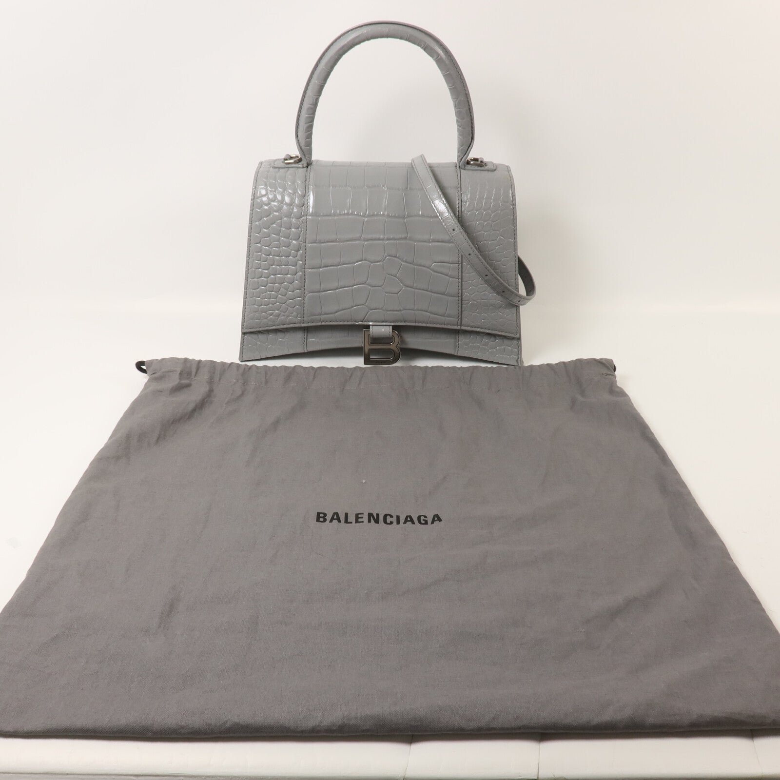 BALENCIAGA 牛皮皮革Hourglass手挽肩背兩用袋