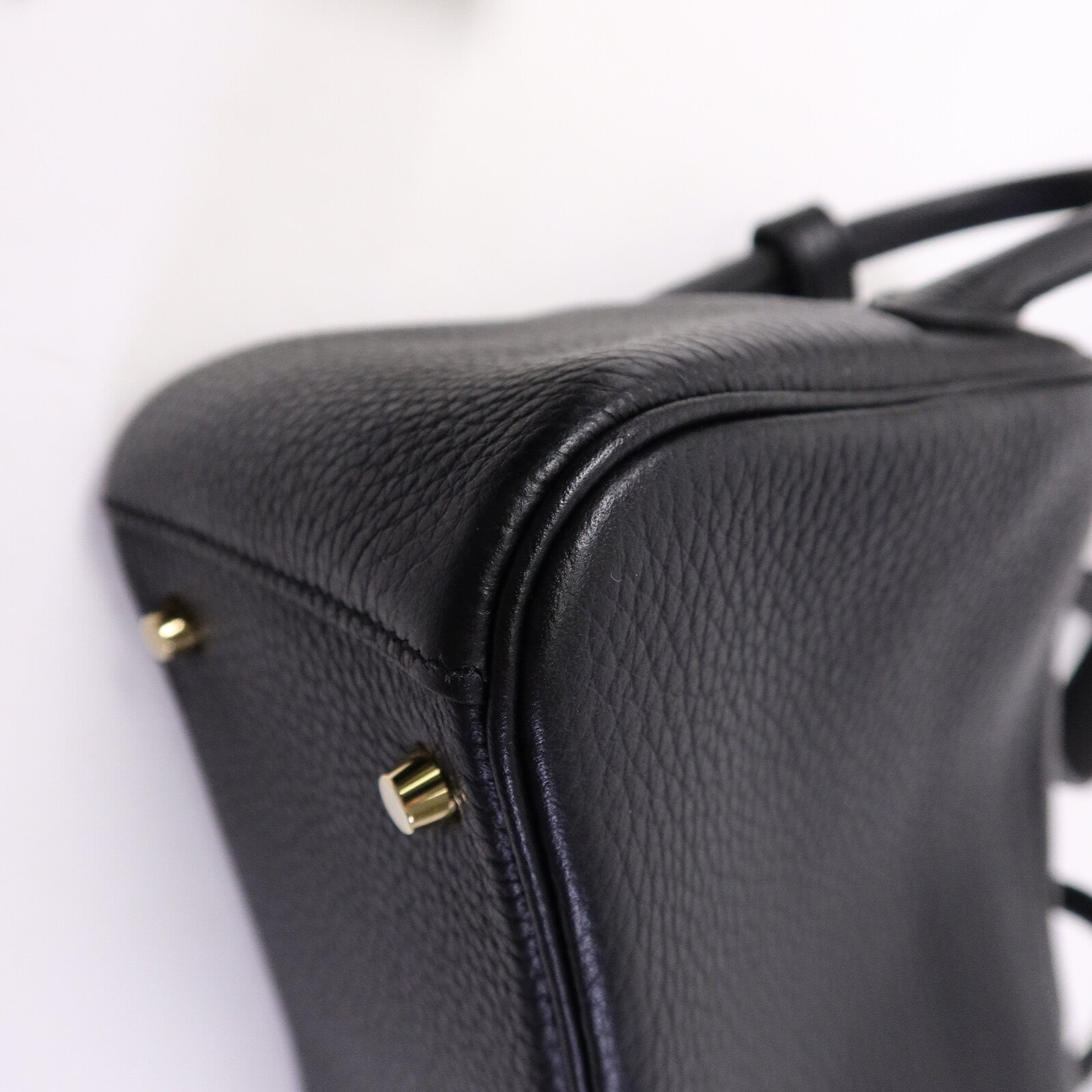 HERMES Clemence皮革Mini Lindy手挽肩背兩用袋Noir
