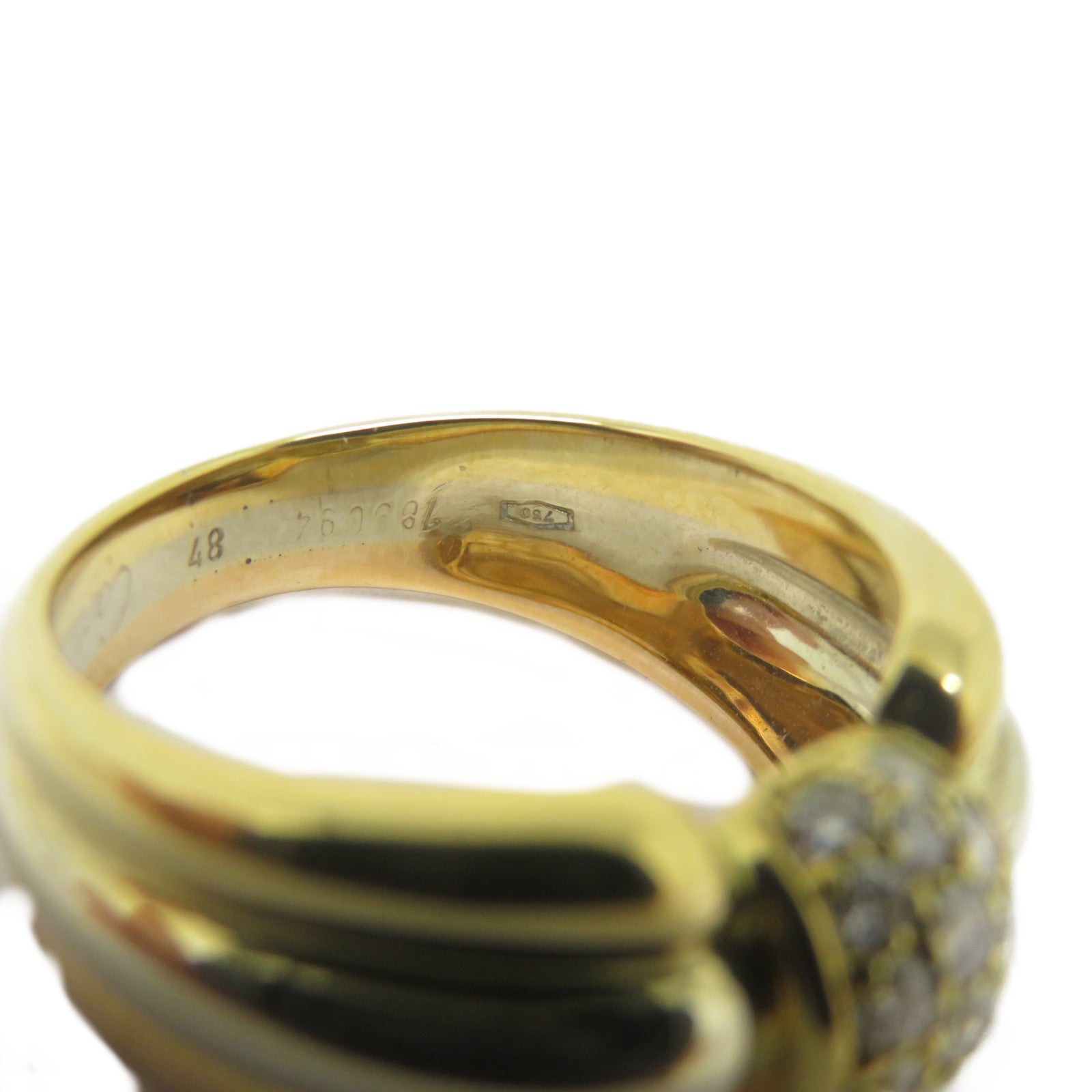 CARTIER 18K黃金/白金/玫瑰金Tri Color Ring戒指Cartier#48/US#4.75