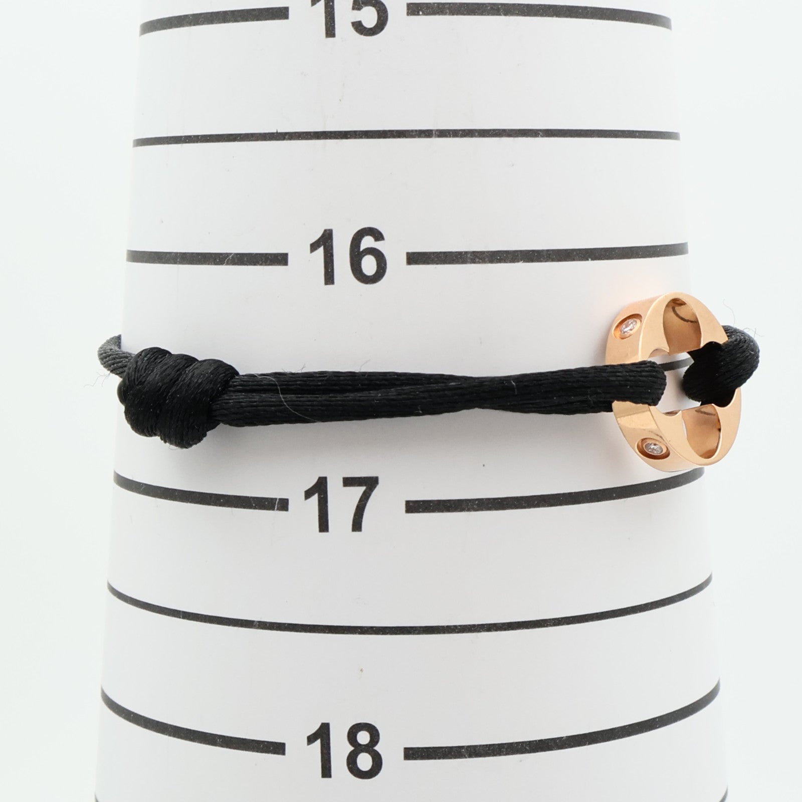 LOUIS VUITTON 18K玫瑰金/聚酯纖維Empreinte Cord 4Dia Bracelet鑽石手鐲