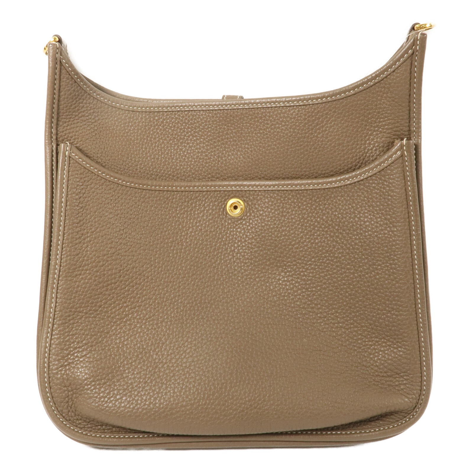 HERMES Clemence皮革Evelyne PM肩背袋Etoupe