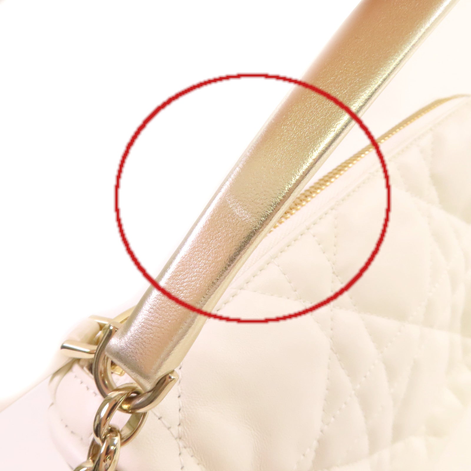 Dior 牛皮皮革Vibe Hobo 2Way Shoulder Bag金扣手挽肩背兩用袋白色