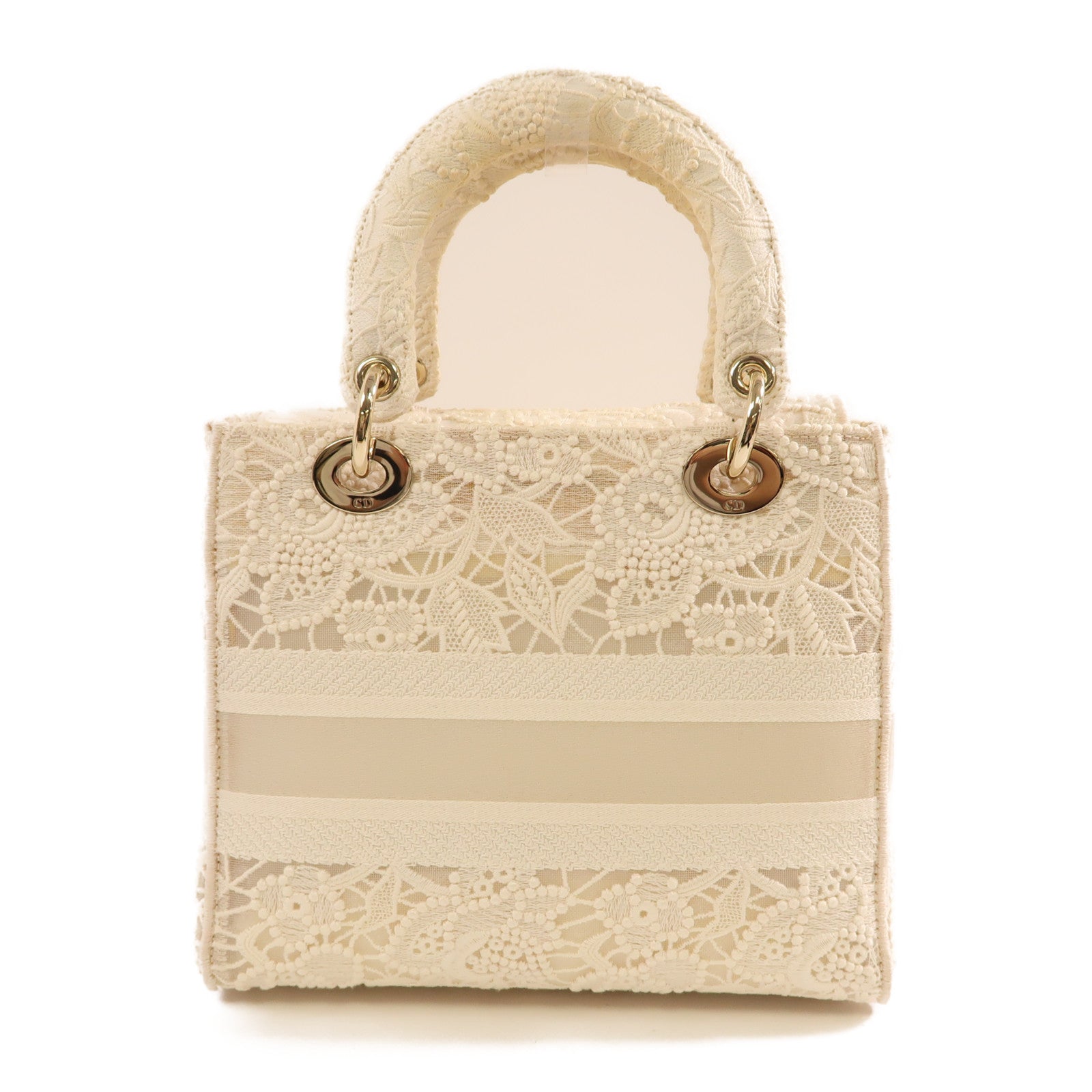 Dior Lace Medium Lady Dior金扣手挽肩背兩用袋