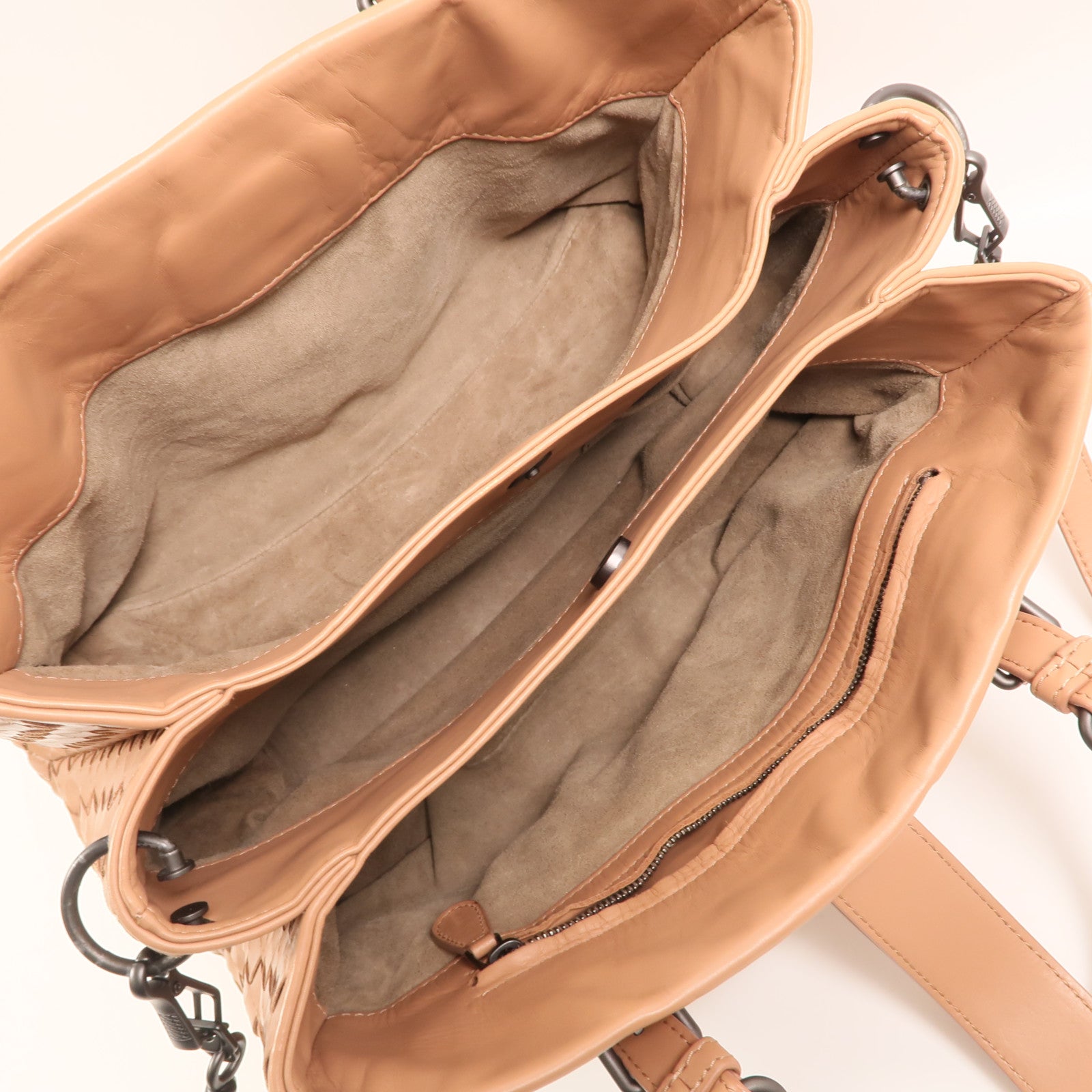 BOTTEGA VENETA 牛皮皮革Intrecciato Roma Small金扣手挽肩背兩用袋