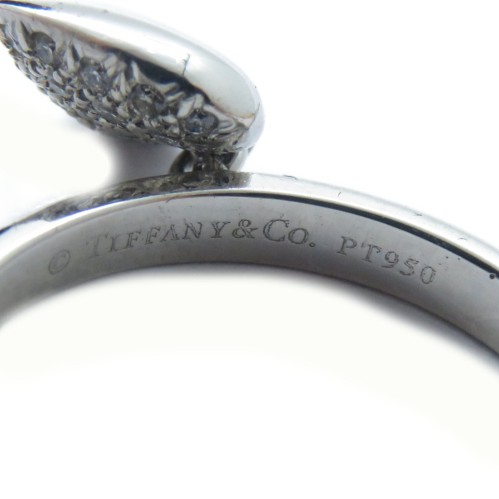 TIFFANY＆CO PT950鉑金Heart Diamond Ring鑽石戒指US#8.75