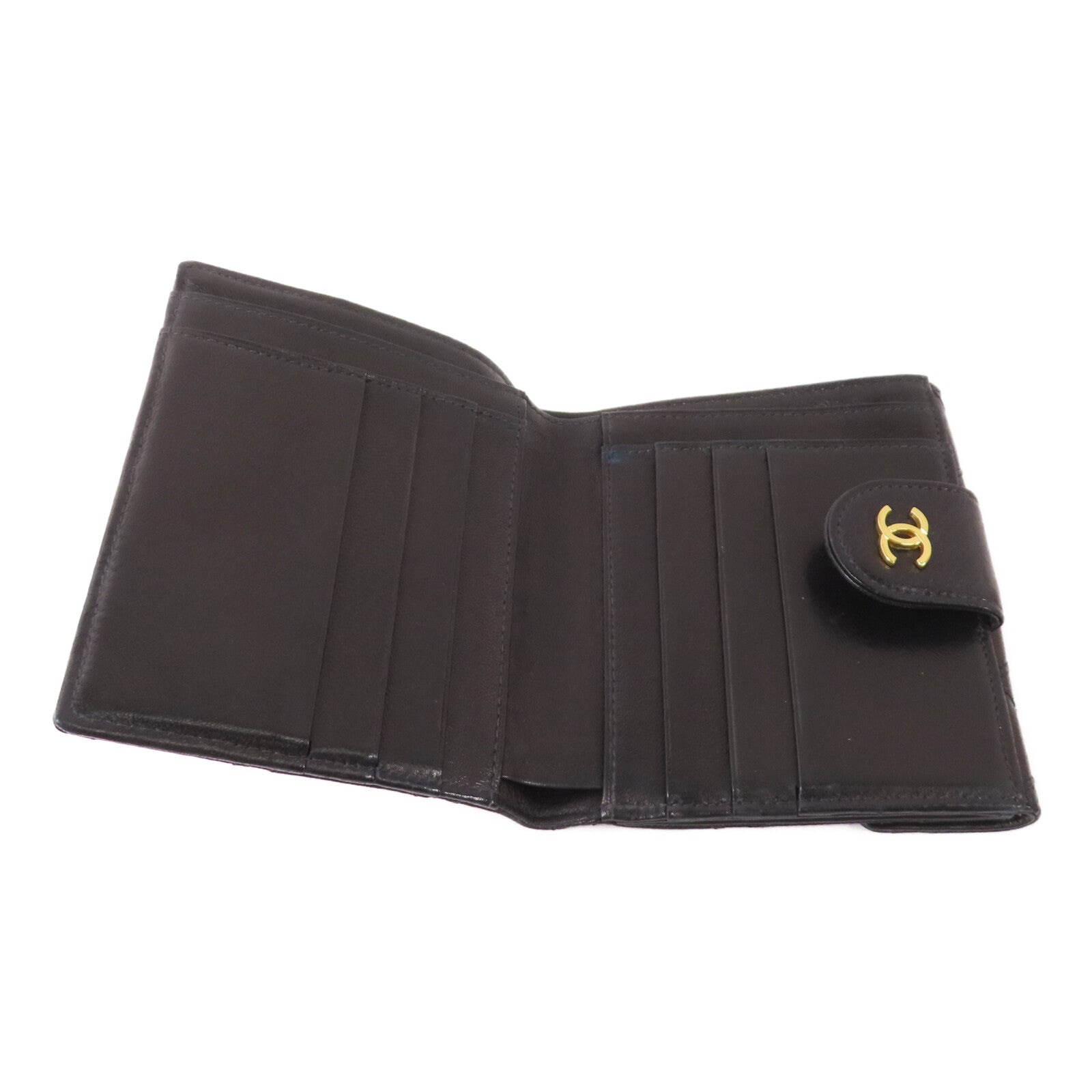 CHANEL 牛皮皮革Wallet金扣錢包