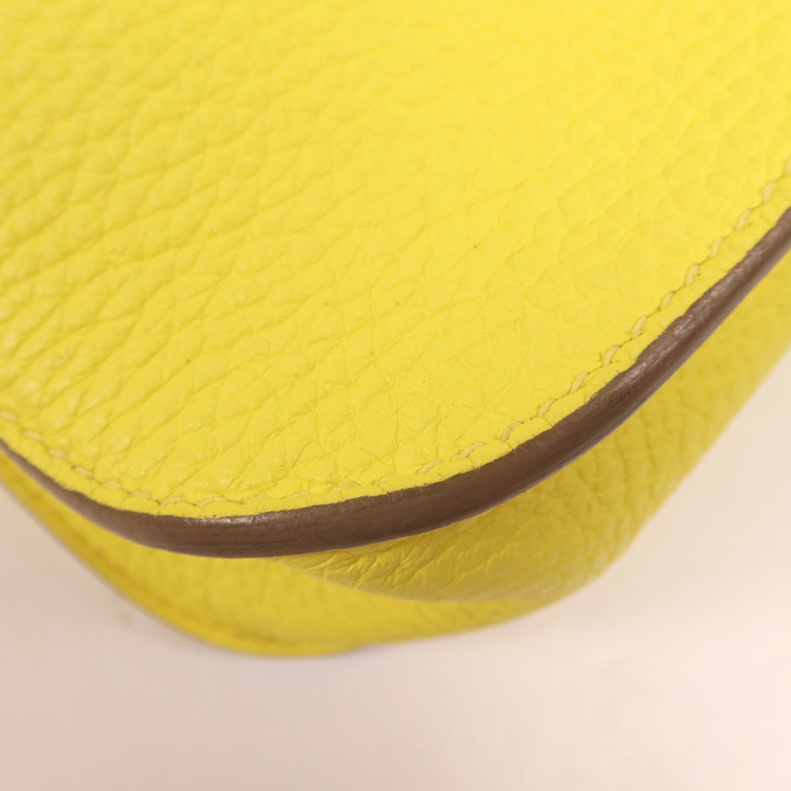 HERMES Clemence皮革Halzan 25銀扣手挽肩背兩用袋Lime