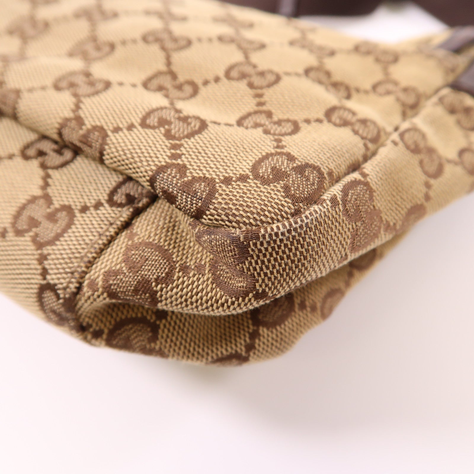 GUCCI 帆布Shoulder Bag銀扣肩背袋啡色