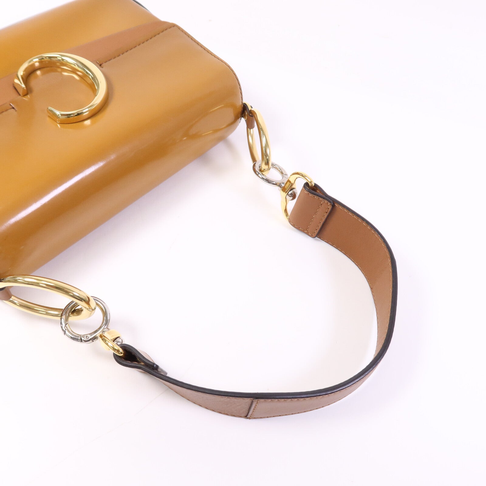 Chloe 漆皮皮革Shoulder Bag金扣肩背袋