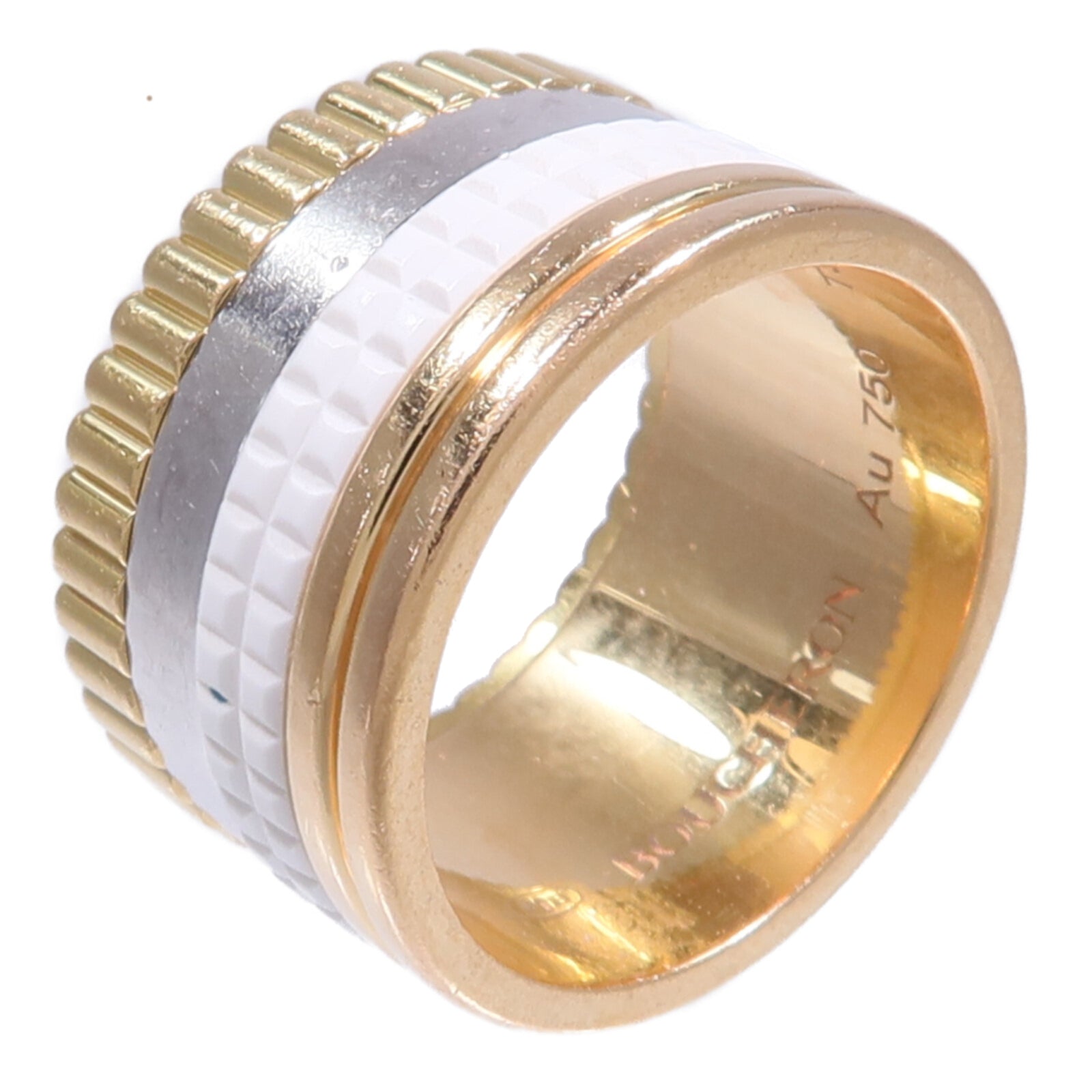 Boucheron 18K玫瑰金/黃金/白金Quatre White Edition陶瓷戒指