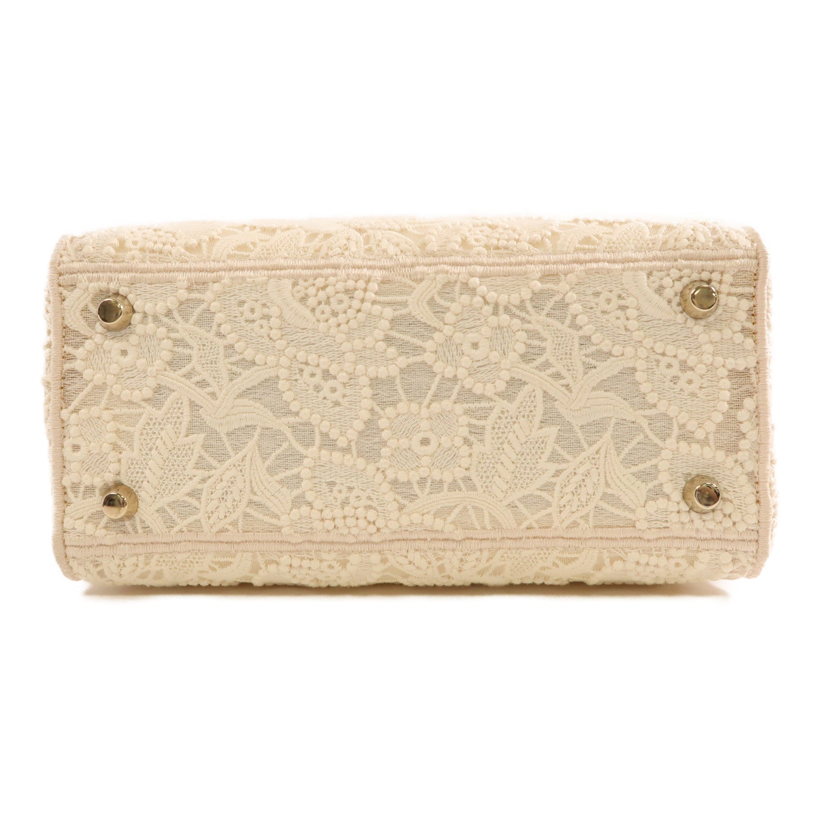 Dior Lace Medium Lady Dior金扣手挽肩背兩用袋